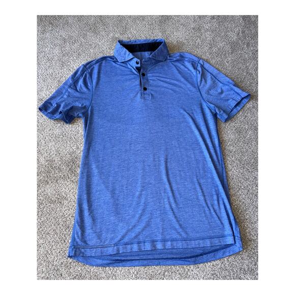 Lululemon Mens Blue Polo Shirt Top Sz M - Picture 1 of 4
